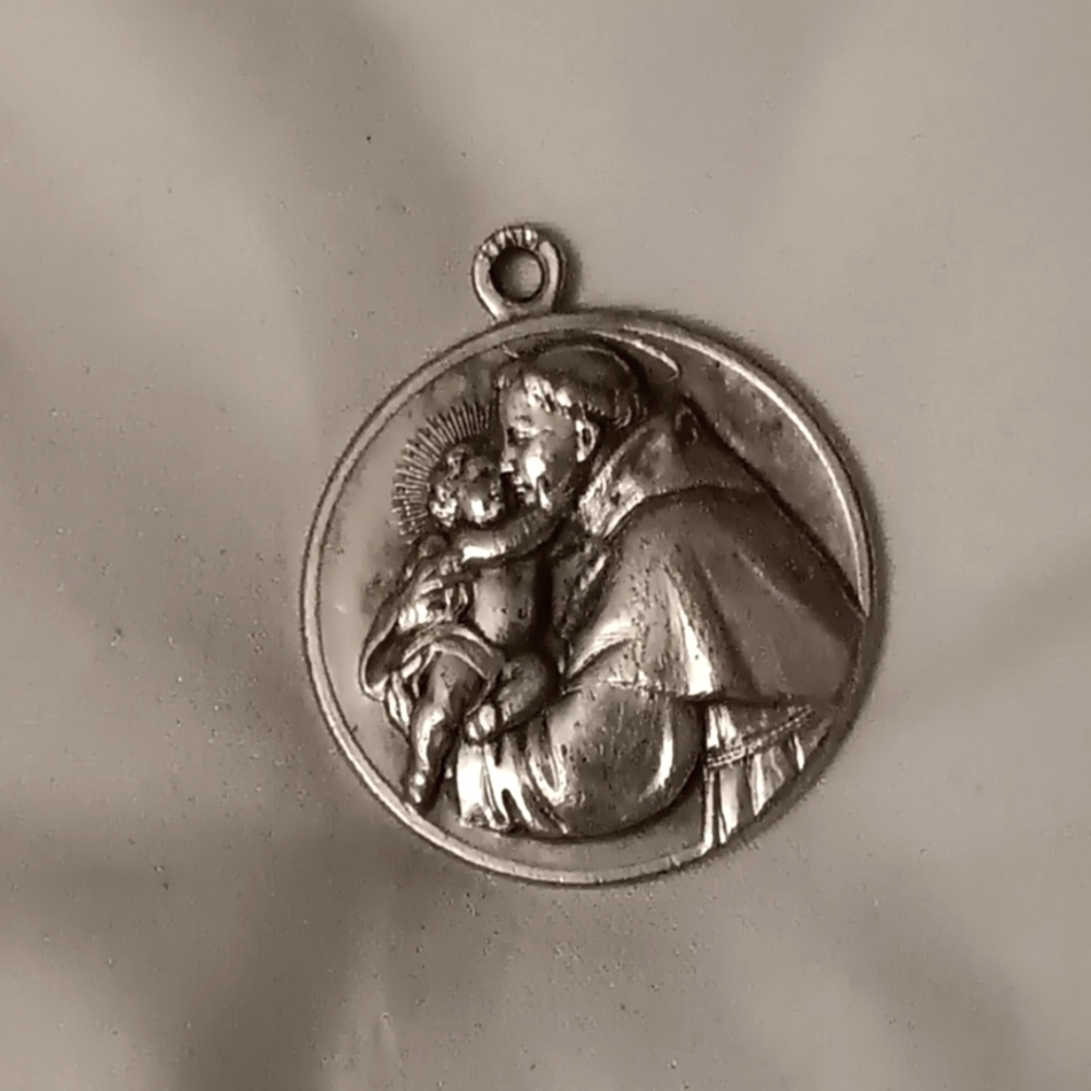Vintage Relic Medallion St. Anthony Silver Toned Medal